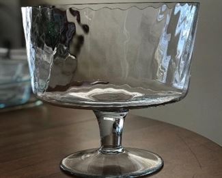 Glass Pedestal Footed Serving Bowl Desert Trifle Parfait Compote Large, 8.5"H x 9.25" diameter,  was $9, NOW $5