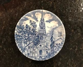 Liberty Blue(England) Old North CHurch plate, 4", was $3, NOW $1.50