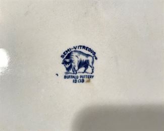 Imprint on Buffalo pottery platter