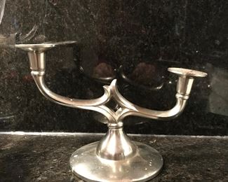 Pewter Candlestick holder, 9"W x 5.5"H,  $12 (No further discounts available on this item)