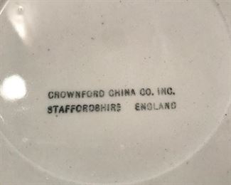 Stamp on back of the Crownford plate
