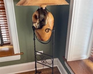 Arts & Crafts wooden lamp on stand, Originally $1,500.  Our price $245