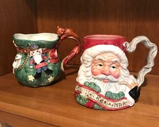 Fitz & Floyd green mug, 4",  was $8, NOW $4 , (Santa mug sold)