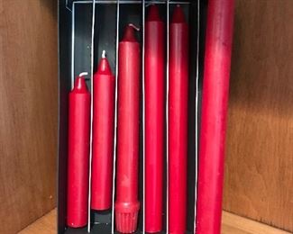 6 red candles,  was $5, NOW $3