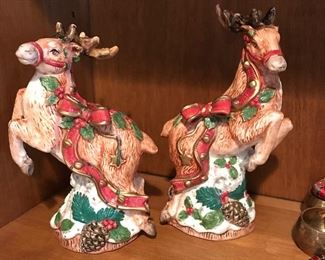 Fitz & Floyd reindeer candle holders,  $18
