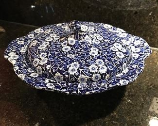 Crownford china "Calico" pattern, souffle dish w/ lid, was $65, NOW $40