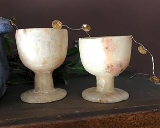 Alabaster marble goblets, was $30, NOW $15