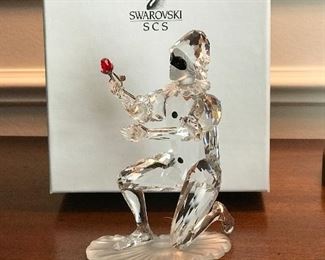 Swarovski Crystal 2001 Masquerade Harlequin Figurine & Box, $65