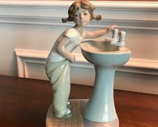 Lladro Girl at the Sink, 7.5"H x 4.5"W,  $40