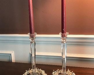Pair of Crystal candlesticks, 10"H,  Was $12, NOW $6