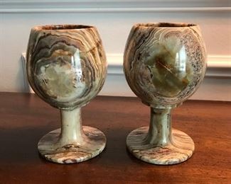 Alabaster marble goblets, was $20, NOW $10