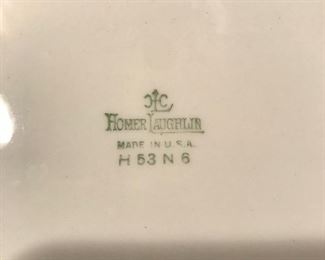Imprint on back of Homer Laughlin platter