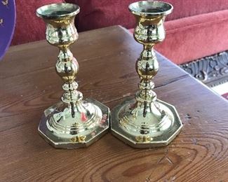 2 Baldwin brass candlesticks, 5"H ,  $10