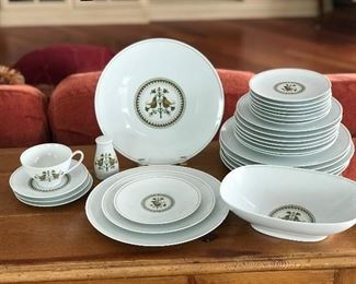 Noritake dinnerware, 'Hermitage",  7 dinner, 8 salad, 8 dessert, 2 teacups & saucers, 1 serving bowl, 1 salt shaker, was $45, NOW $24