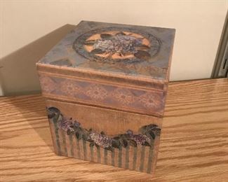 Decorative cardboard box, 6.5"H x 6" x 6",  $3