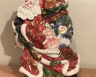 Fitz and Floyd Kris Kringle/Santa Vase Vintage 1995 Christmas Collectible,  11.5"H,  was $65, NOW $40
