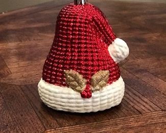 Red Santa hat ornament,  $5