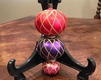 3 drop ball glass ornament,  $7