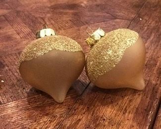 2 gold acorn glass ornaments, was $3, NOW $1