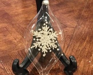Large Glass snowflake ornament, $4