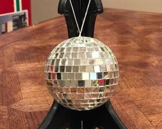 Lrg Mirrored ball ornament,  was $5, NOW $2
