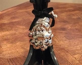 Silver santa face rattle ornament, was $4, NOW $2