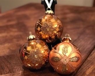 3 copper glass ornaments,  WAS $7, NOW $3.50