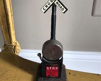 Vintage MARX PREWAR BELL RINGING Railroad Crossing Signal,  $20