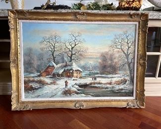 A. Brinkmann, European winter scene,  Was $395, NOW $260