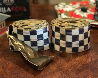 MacKenzie Childs Courtly Check wired ribbon,  $30 per spool
