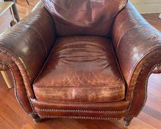 Leather comfy armchair $50