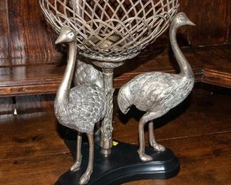 Outstanding! Silver Plate 3 - Ostrich Table Center Piece