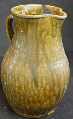 8005 - Stoneware Pitcher with Ring - East Central Alabama - Randolph County - Ussery