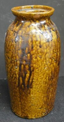 8006 - Brown with Drip Glaze Storage Jar - Crawford County