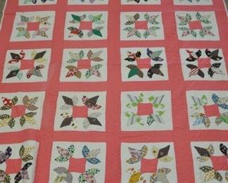 4034 - Quilt - Pink + White with Hats