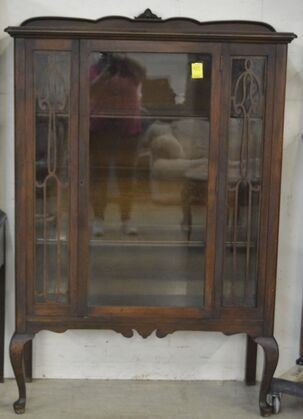 605 - 1930's Glass Front China Cabinet