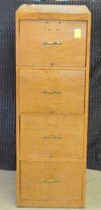 5433 - 4 Drawer Oak File Cabinet