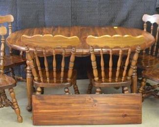 5438 - Pine Table with 6 Chairs