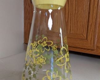 1970's Pyrex Crazy Daisy Patter Juice Carafe with Lid