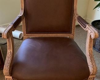 One of two Hancock & Moore leather Fowler Chairs