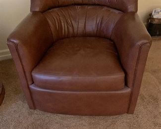Pair of Hancock & Moore Leather Swivel & Glider Chairs