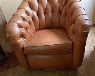 Hancock & Moore tufted leather glider chair