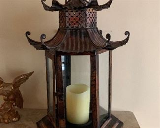 Pair of Chinese metal lanterns