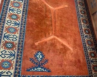 $450 Vintage kilim rug 116" x 82'' mostly rust color