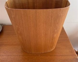 $120 Mid-C Danish teak waste basket
