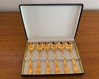 $20 Vintage Janis Collection 24k Plate NIB Spoon Set