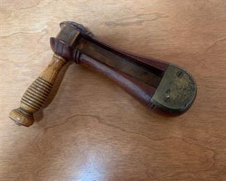 $135 Beautifully made 19th C wood and brass alarm/noisemaker used by fire, navy and police