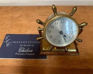 $95 *NOW $45* Vintage Chelsea brass ships wheel clock