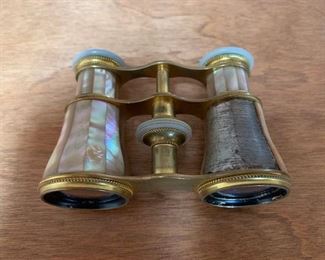 $20 Antique Lemaire Paris brass and MOP opera glasses, missing some MOP