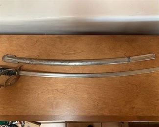 $50 Vintage German 26'' Saber with Sheath and Leather Handle